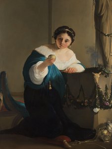 Cydippe met de appel van Acontius door Paulus Bor