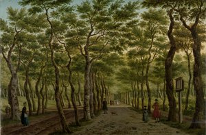Het Herepad in het Haagse Bos door Paulus Constantijn la Fargue (signed by artist)