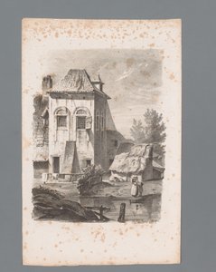 Gezicht op een huis aan het water