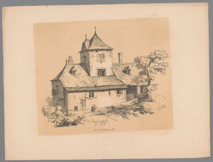 Gezicht op een landhuis te Elsene