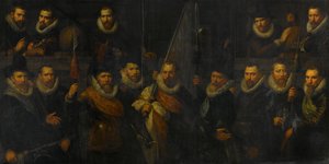 Officieren en andere burgerwachten van het IIIe district van Amsterdam, onder bevel van kapitein Jacob Gerritsz Hoyngh en luitenant Nanningh Florisz Cloeck