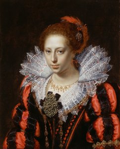 Portret van een jonge dame door Paulus Moreelse