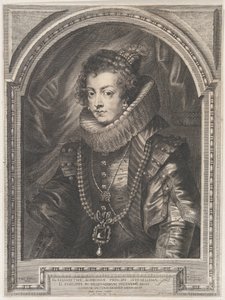 Portret van Elisabeth van Bourbon, Koningin van Spanje, 1632 door Paulus Pontius