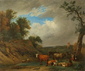 Herders met hun Vee door Paulus Potter (after)