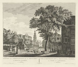Gezicht op de Munttoren te Amsterdam