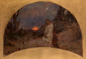 Agonie in de tuin van olijven (schets voor de decoratie van de Sint-Vladimirkathedraal in Kiev, Oekraïne)