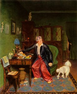 Een aristocraat ontbijt, of zijde op zijn maag en niets erin door Pavel Andreevich Fedotov