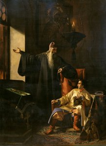 Ivan de Verschrikkelijke en de priester Silvester tijdens de brand van Moskou in 1547, 1856 door Pavel Fyodorovich Pleshanov