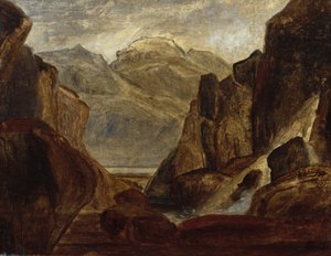 Fjordlandschap met waterval