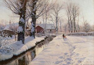 Een bebost winterlandschap