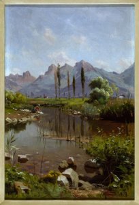 Oever van het meer van Genève door Peder Monsted