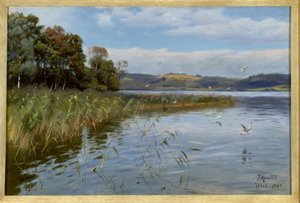 Zomerdag aan het meer door Peder Monsted