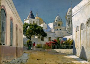 Stadsgezicht in Cádiz door Peder Monsted