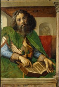 Portret van Plato, filosoof van het oude Griekenland door Pedro Berruguete