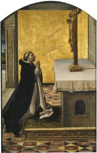 Sint Petrus Martelaar in gebed, 1493-1499 door Pedro Berruguete