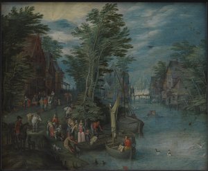 Dorp aan een rivier