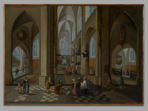 Interieur van een gotische kerk door Peeter Neeffs the Elder