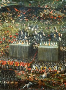 Nederlaag en vlucht van Hongaarse en Boheemse legers verslagen door keizerlijk leger (detail)