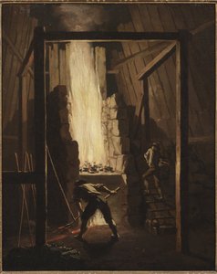 Interieur van de kopergieterij in Falun door Pehr Hilleström
