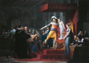 Gustavus II Adolphus Vasa legt eed van trouw af aan zijn dochter Cristina, door Pelagius Pelagi (1775-1860)