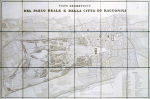 Plan van Park Royal en stad Racconigi