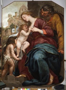 De Heilige Familie met Johannes de Doper door Pellegrino Piola