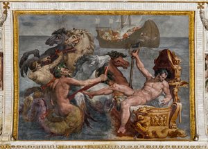 Neptunus en het schip van Odysseus (detail)