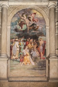 Johannes de Doper die mensen doopt, Poggi Kapel door Pellegrino Tibaldi