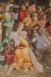Johannes de Doper die mensen doopt, Poggi-kapel door Pellegrino Tibaldi