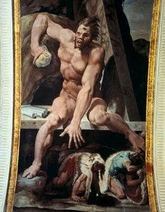 Odysseus en zijn metgezellen vluchten uit de grot van Polyphemus