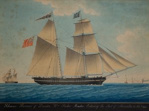 Schoener Hermes van Dundee die Marseille binnenkomt