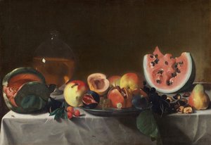 Stilleven met fruit en karaf