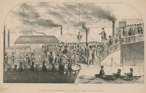 Hungerford Pier tijdens de uren van de Godsdienstoefening door Percy Cruikshank