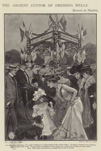 De Oude Traditie van het Versieren van Bronnen Herleefd in Buxton, Derbyshire door Percy F.S. (after) Spence