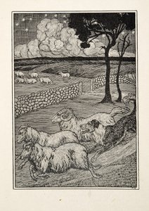 Een Hondachtige Schapendief, uit Honderd Anekdotes van Dieren, uitgegeven 1924 door Percy J. Billingshurst