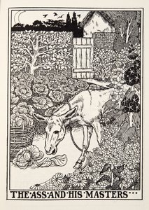 De Ezel en zijn Meesters, uit Fontaine Fabels, uitgegeven 1905 door Percy J. Billingshurst
