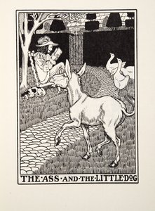 De Ezel en de Kleine Hond, uit Fontaine Fabels, uitgegeven 1905 door Percy J. Billingshurst