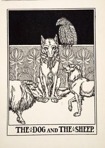 De hond en het schaap, uit Honderd fabels van Aesopus door Percy J. Billingshurst
