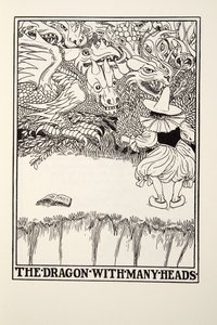 De draak met vele hoofden, uit Fontaine Fabels, pub. 1905 door Percy J. Billingshurst