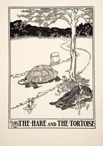 De haas en de schildpad, uit Honderd fabels van Aesopus, uitgegeven 1903 door Percy J. Billingshurst
