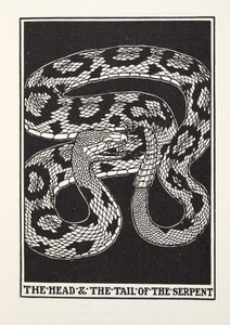 Het hoofd en de staart van de slang, uit Fontaine Fabels, pub. 1905 door Percy J. Billingshurst