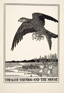 De wouw, de kikker en de muis, uit Honderd fabels van Aesopus