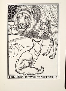 De Leeuw, de Wolf en de Vos, uit Fontaine Fabels, uitgegeven 1905 door Percy J. Billingshurst