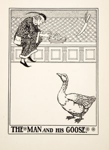 De man en zijn gans, uit Honderd fabels van Aesopus, uitgegeven 1903