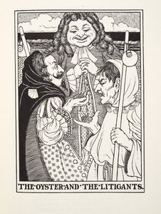 De oester en de procespartijen, uit Fontaine Fabels, uitgegeven 1905 (gravure) door Percy J. Billingshurst