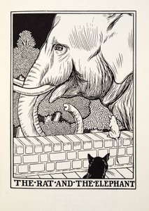 De rat en de olifant, uit Fontaine Fabels, uitgegeven 1905