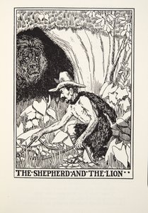 De Herder en de Leeuw, uit Fontaine Fabels, uitgegeven 1905 door Percy J. Billingshurst
