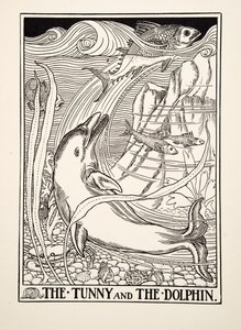 De tonijn en de dolfijn, uit Honderd fabels van Aesopus door Percy J. Billingshurst