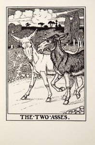 De twee ezels, uit Fontaine Fabels, uitgegeven 1905