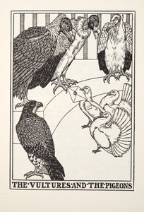 De Gieren en de Duiven, uit Fontaine Fabels, uitgegeven 1905 door Percy J. Billingshurst